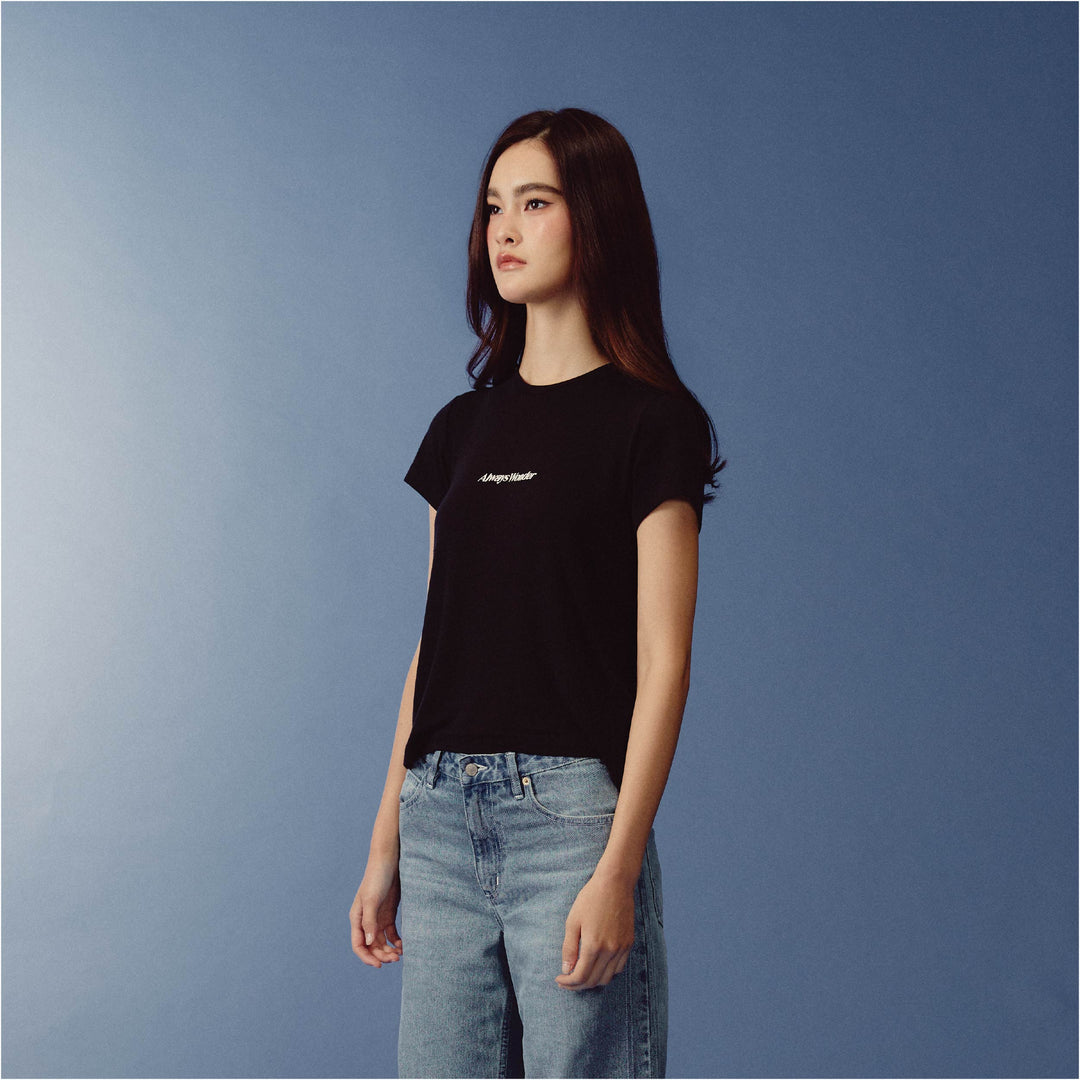 Relaxed Logo Baby Tee | Ink Black