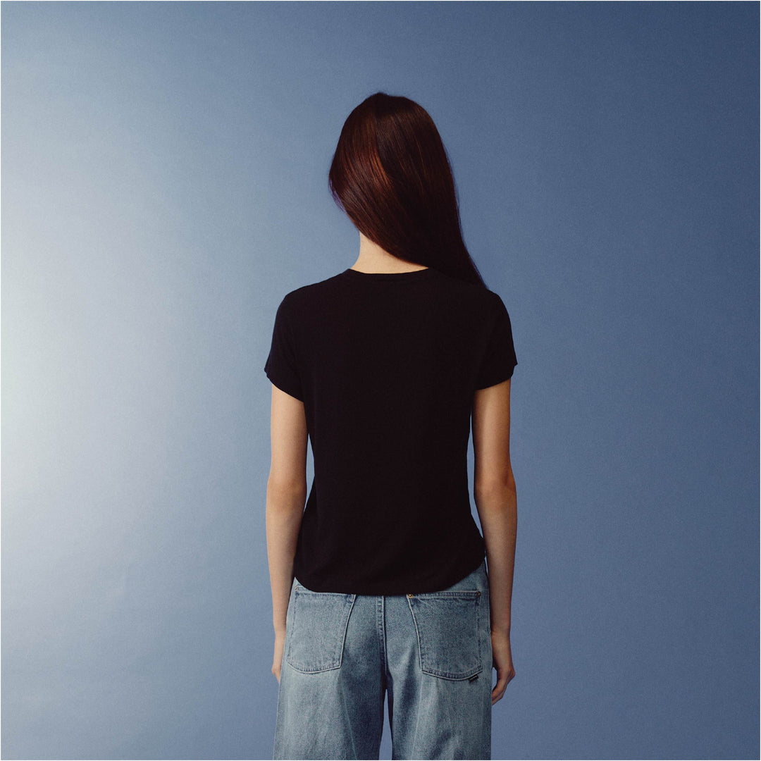 Relaxed Logo Baby Tee | Ink Black