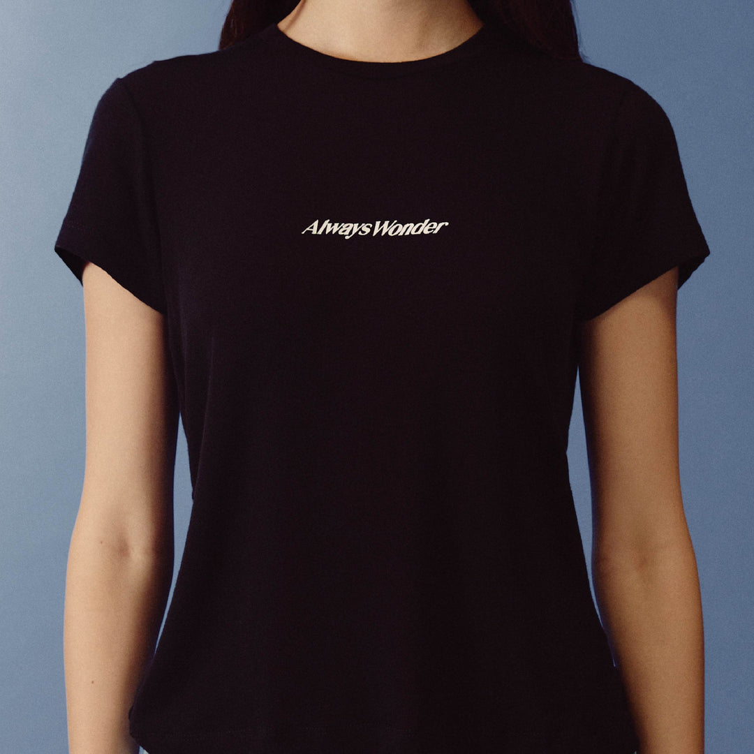 Relaxed Logo Baby Tee | Ink Black
