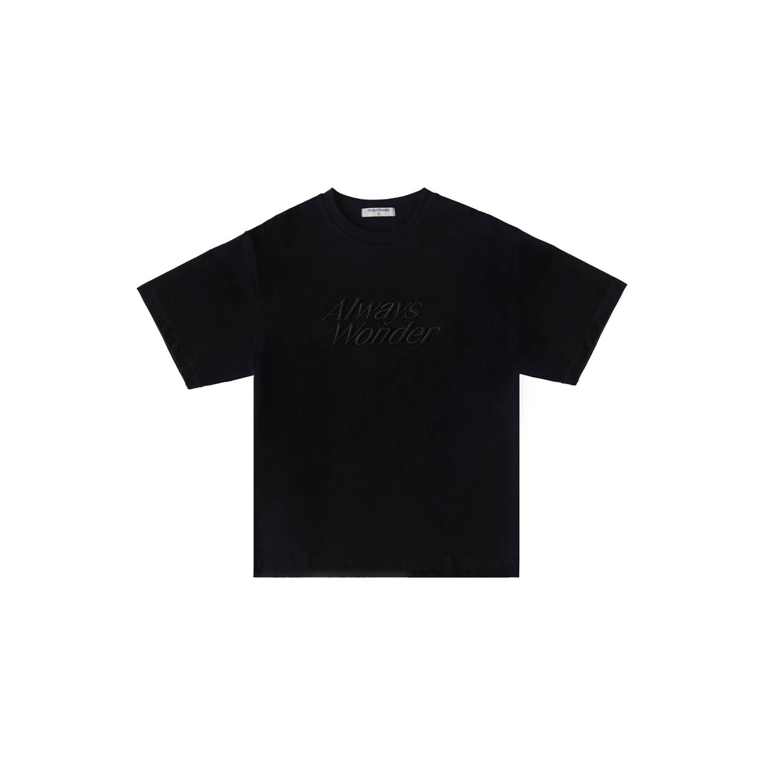 Sculpture Oversized Logo Tee | Ink Black