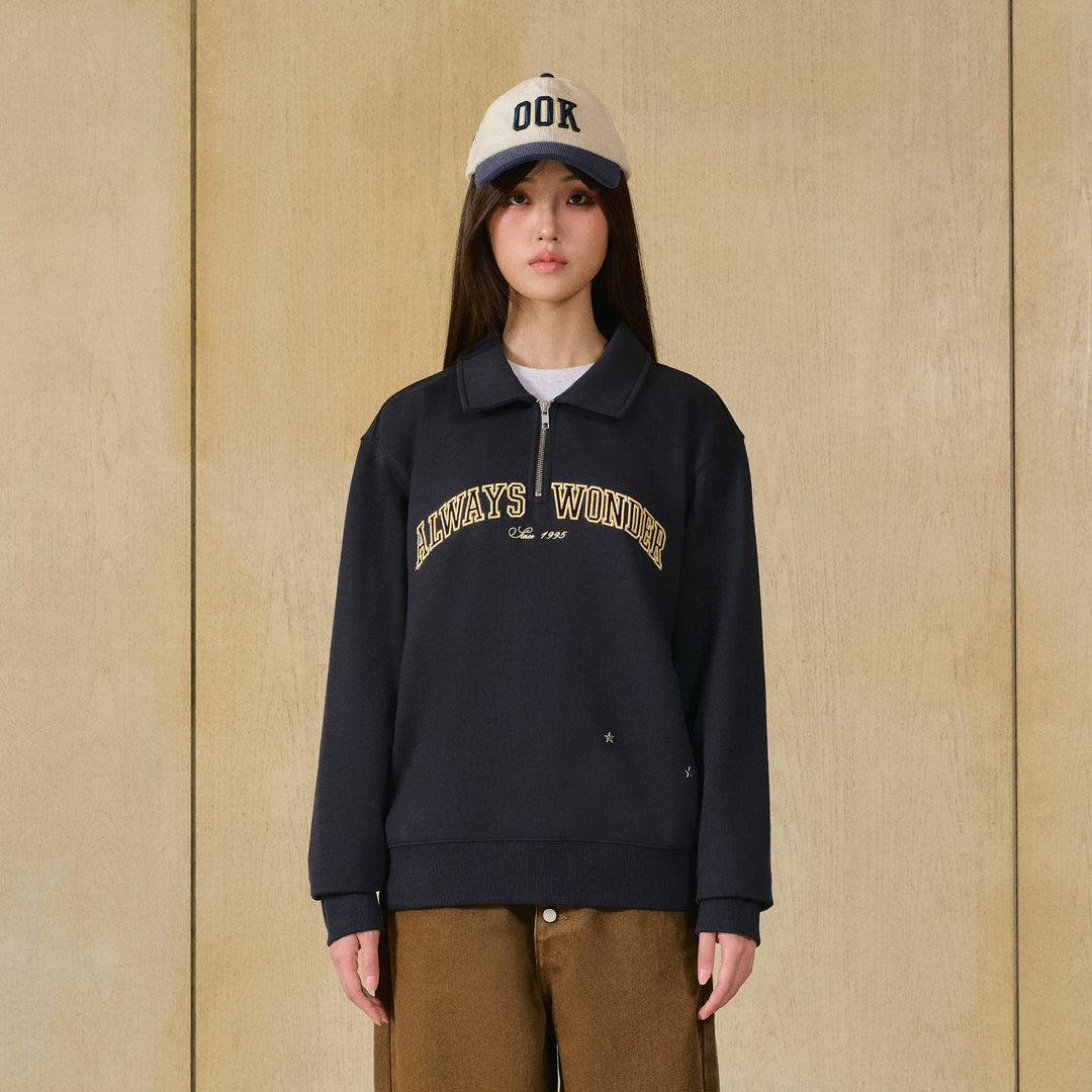 Campus Half-Zip Sweater | Navy Ink