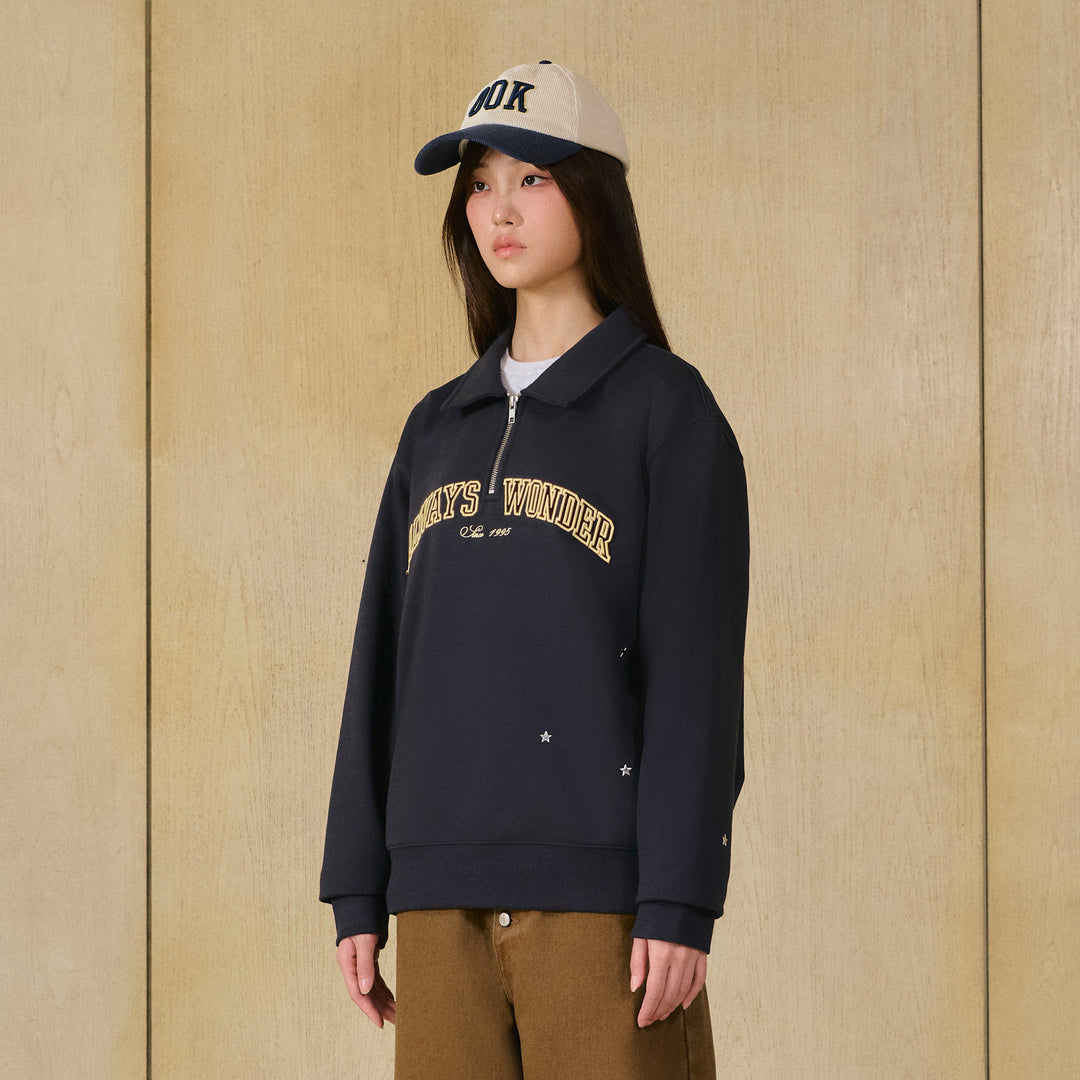 Campus Half-Zip Sweater | Navy Ink