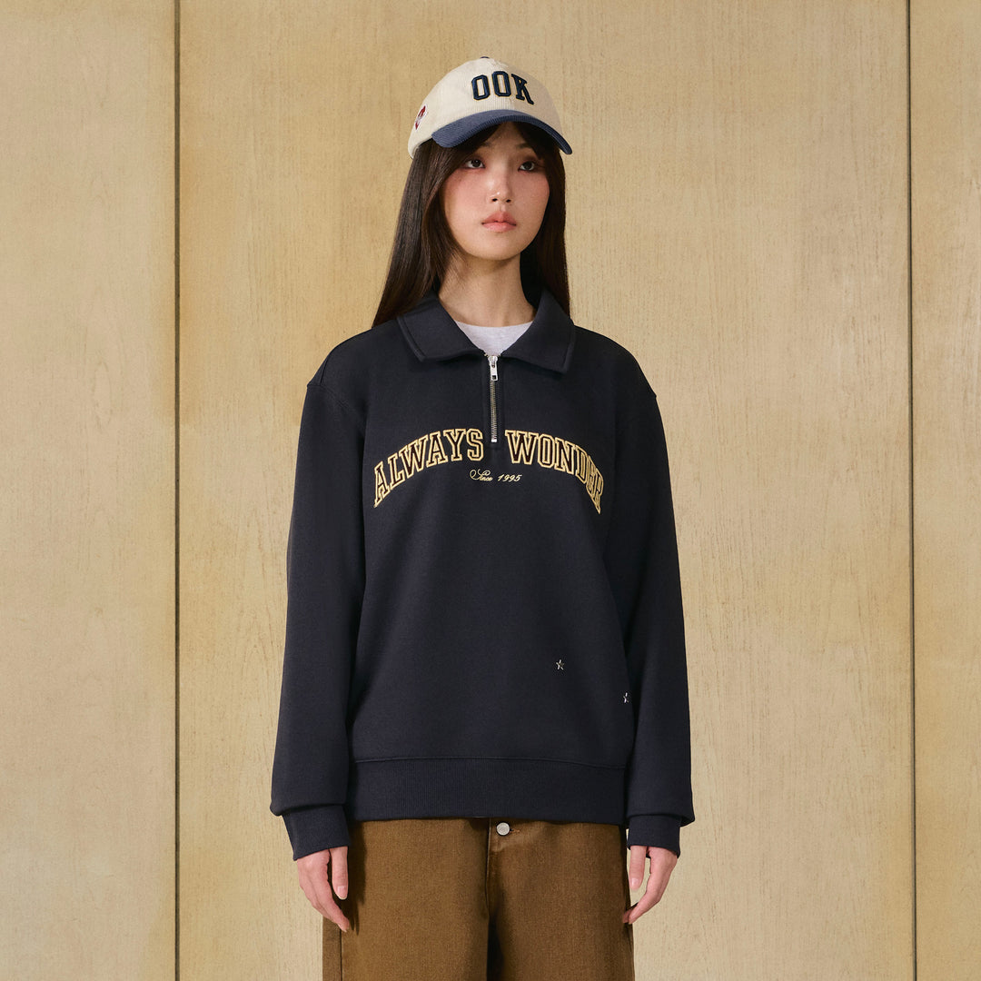 Campus Half-Zip Sweater | Navy Ink