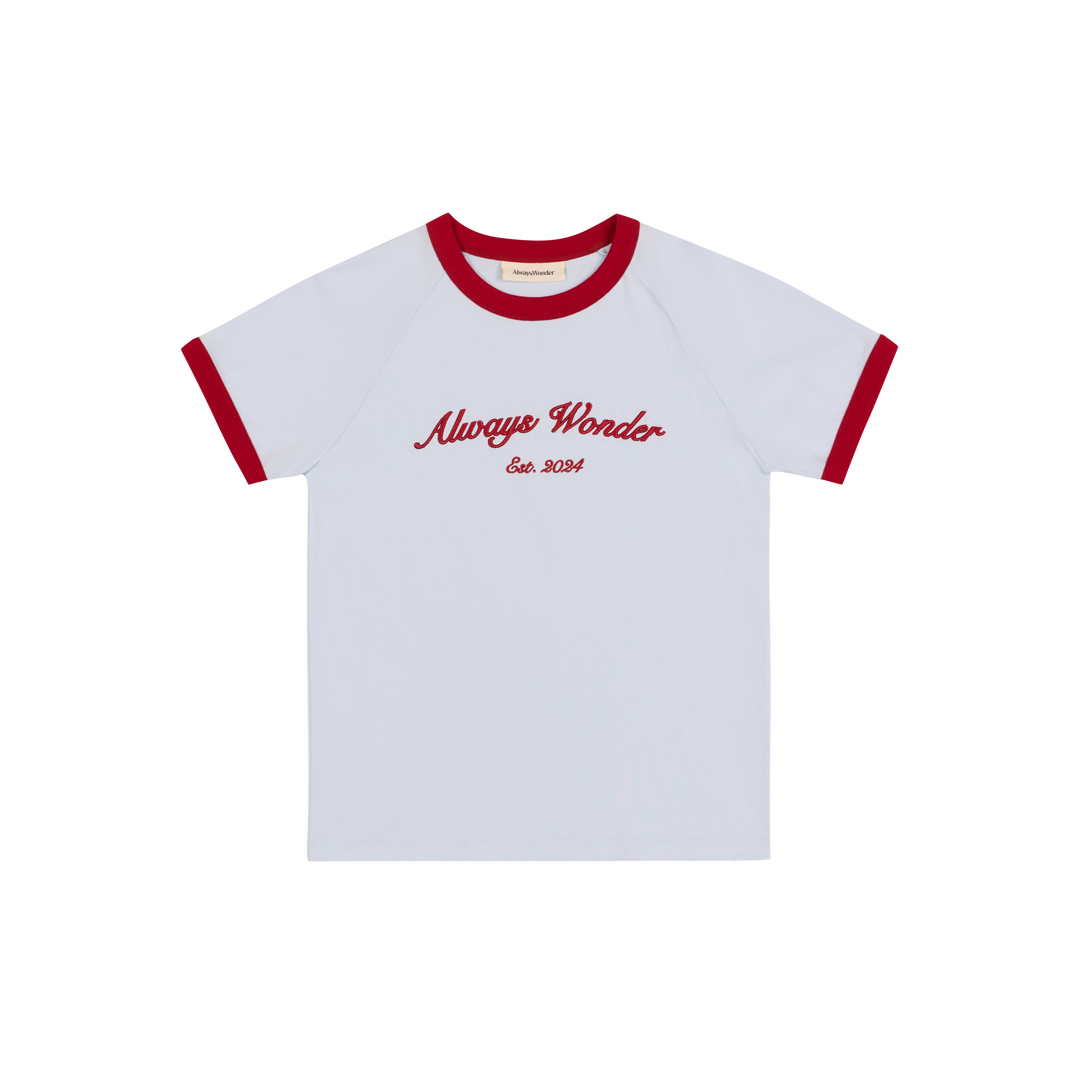 Always Familiar Ringer Tee | Clear Sky