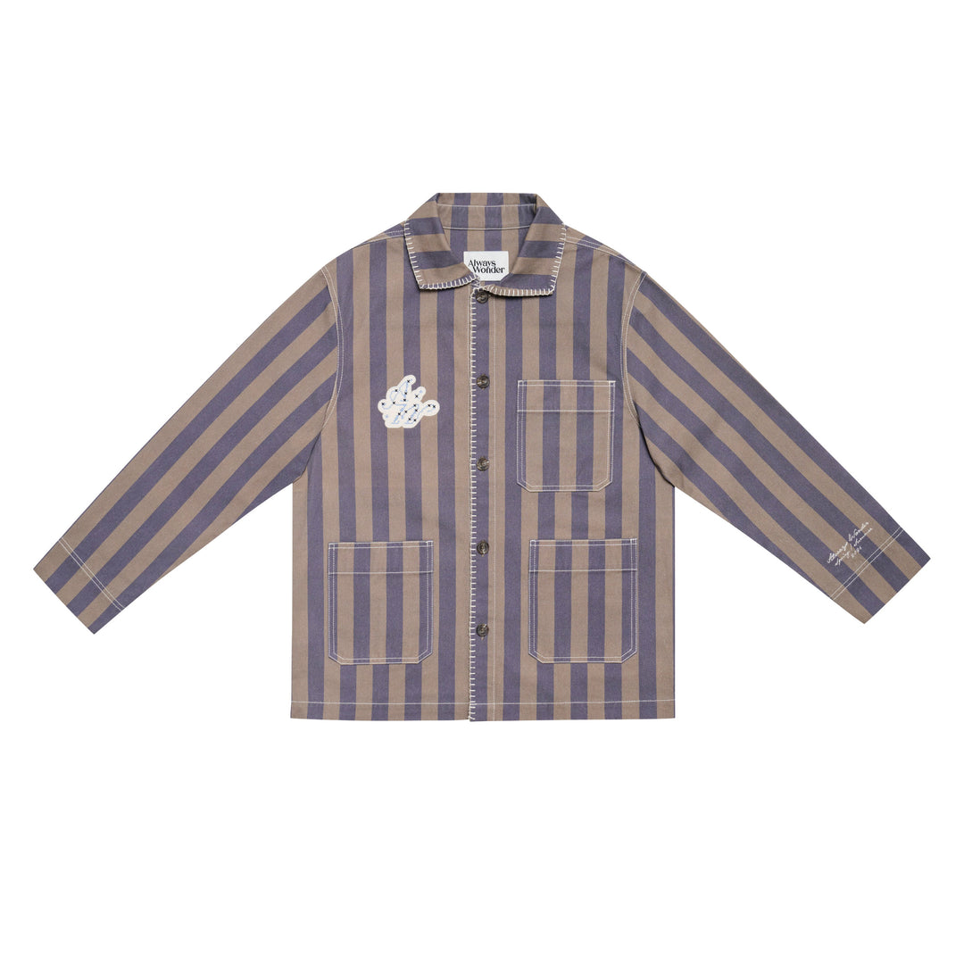 Waterlily Stripe Blazer | Sage Sky