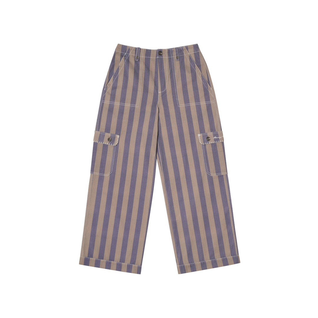 Waterlily Stripe Trousers | Sage Sky