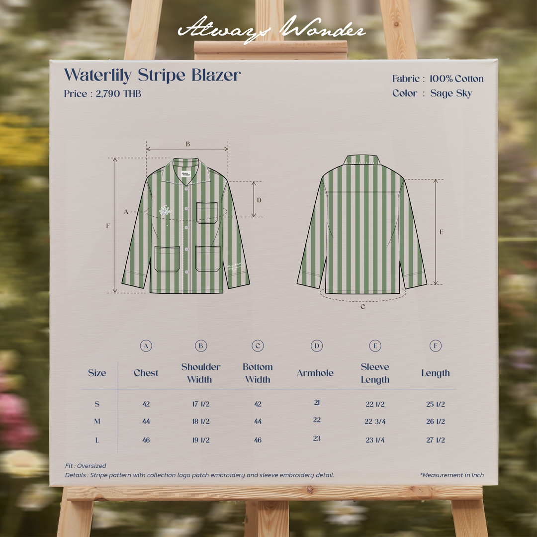 Waterlily Stripe Blazer | Sage Sky
