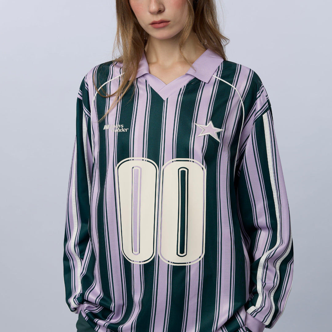 Double Zero Squad Jersey | Muted Lilac - Forest green
