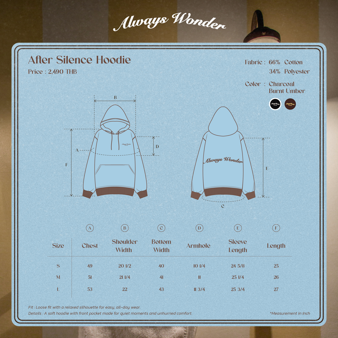 After silence hoodie | Charcoal