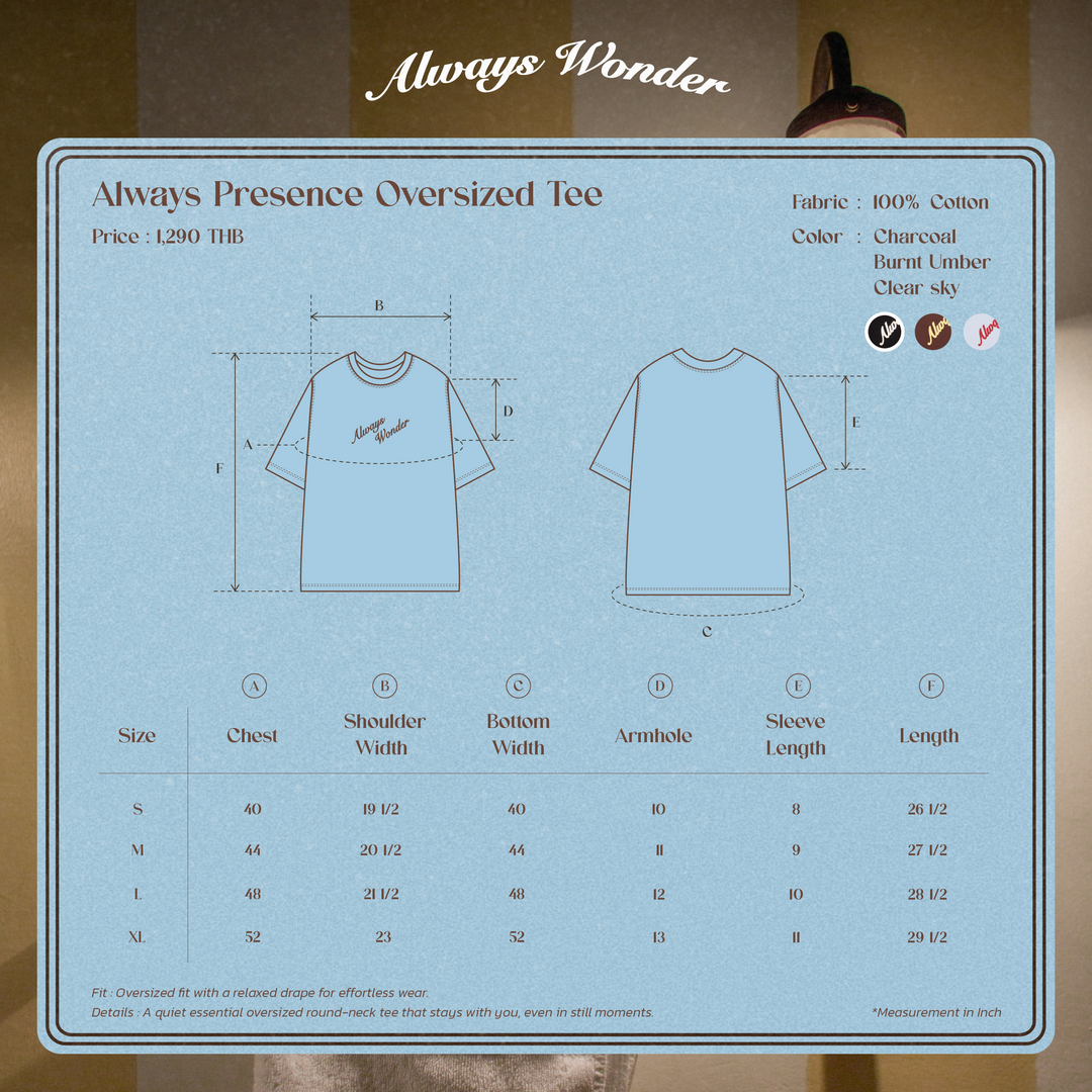 Always Presense Oversized Tee | Charcoal