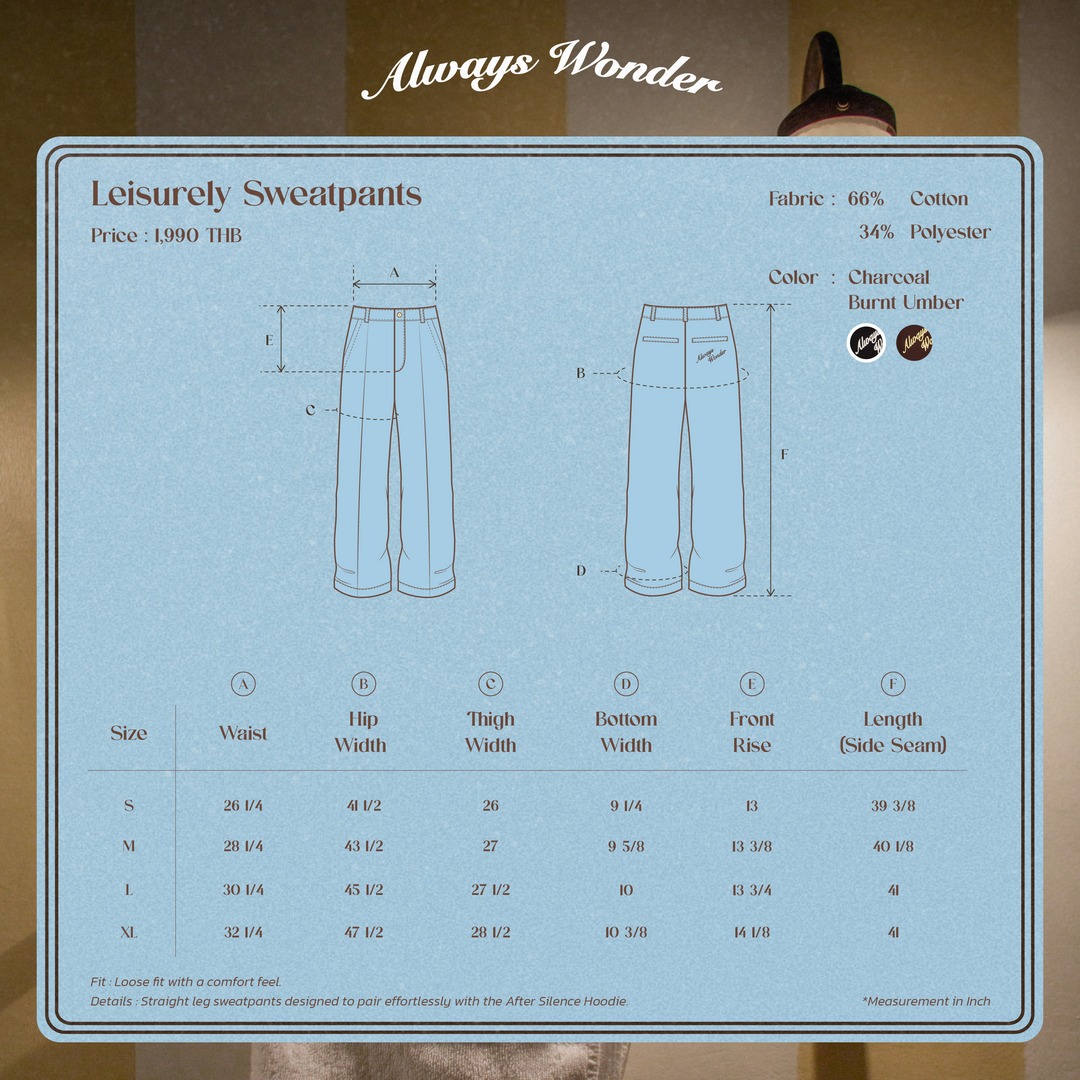 ( Pre-order )  Leisurely Sweat Pants | Charcoal