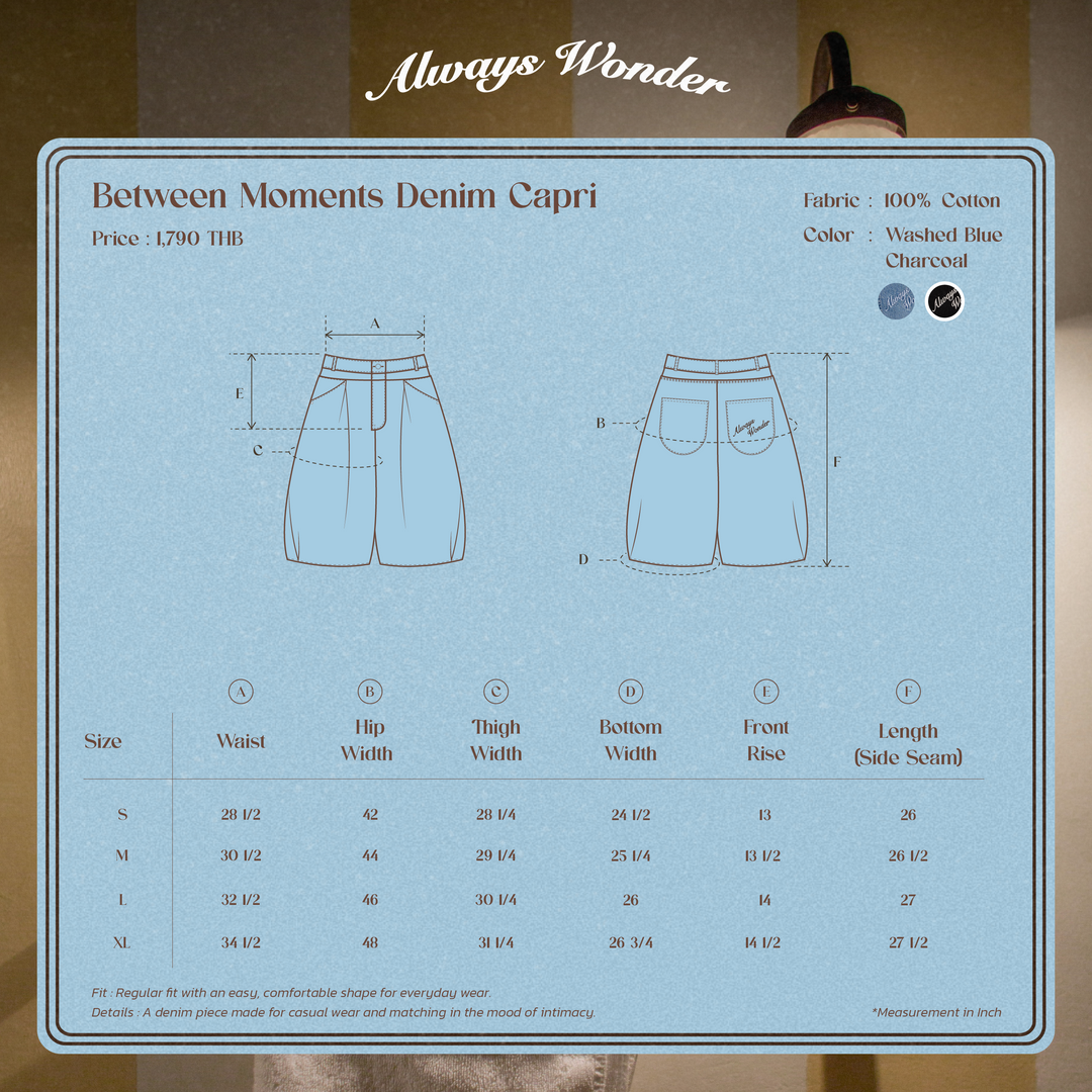 Between Moments Denim Capri | Charcoal