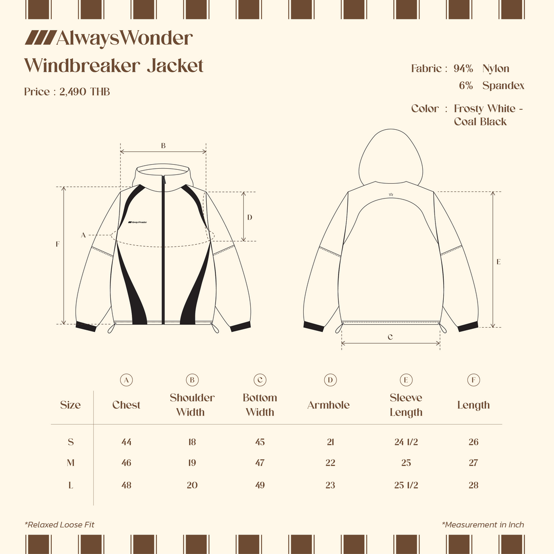 Windbreaker Jacket | Frosty White - Coal Black