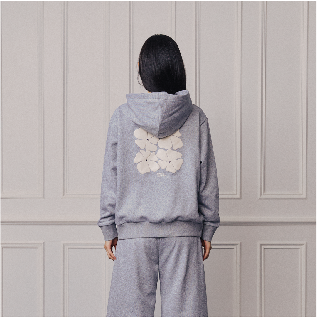 Flora Bloom Hoodie | Light Gray