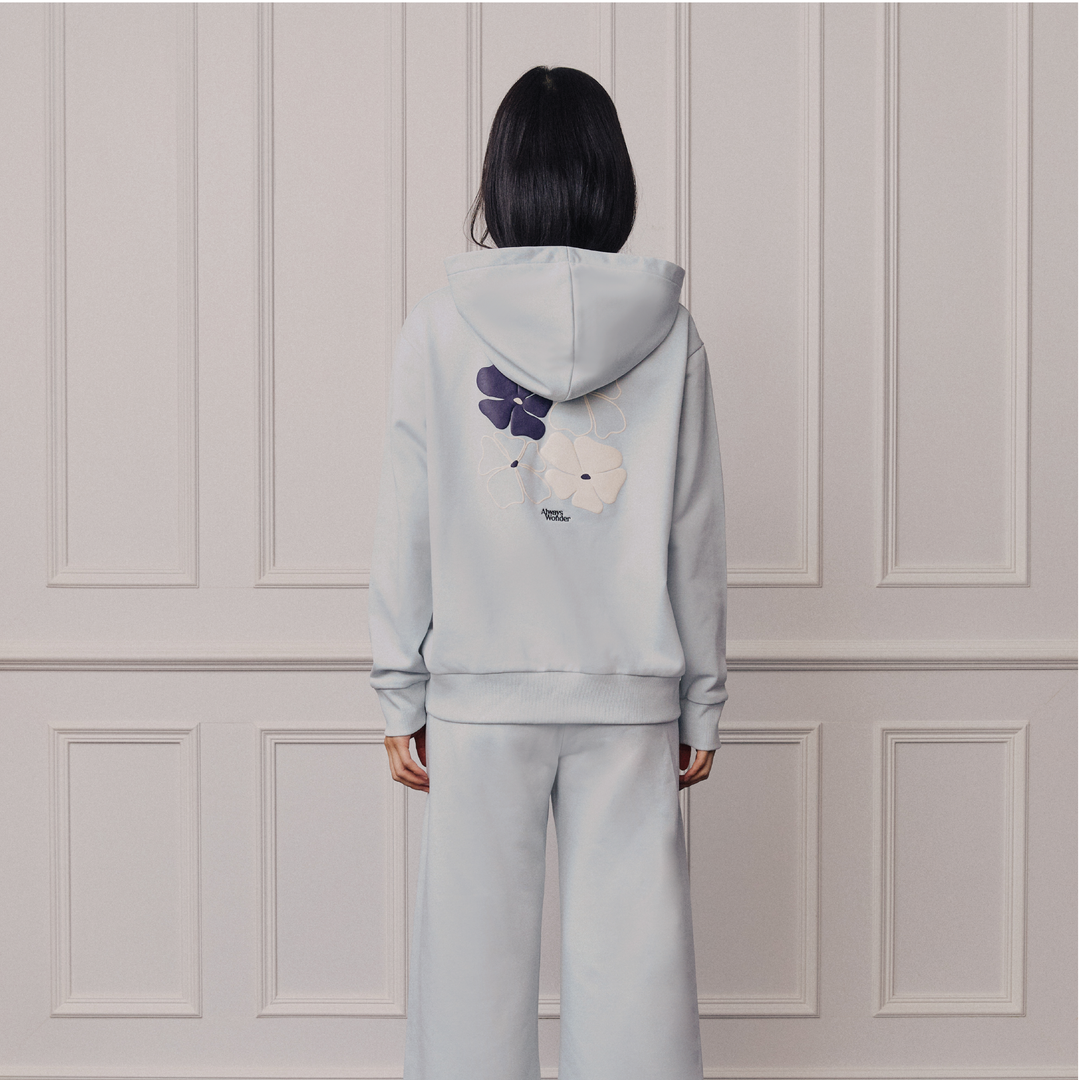 Flora Bloom Hoodie | Light Blue