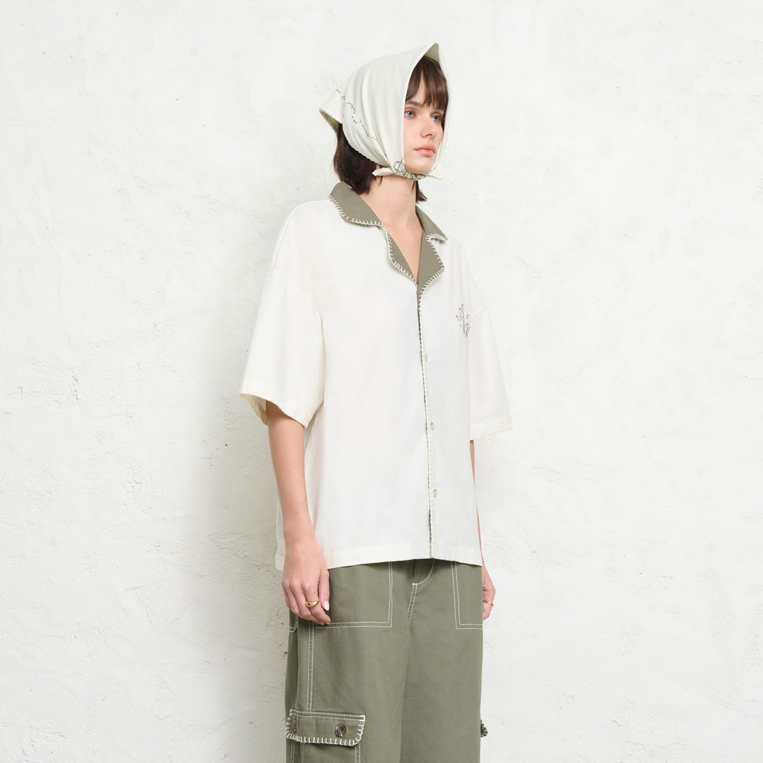 Canvas Breeze Shirt | Ivory Petal