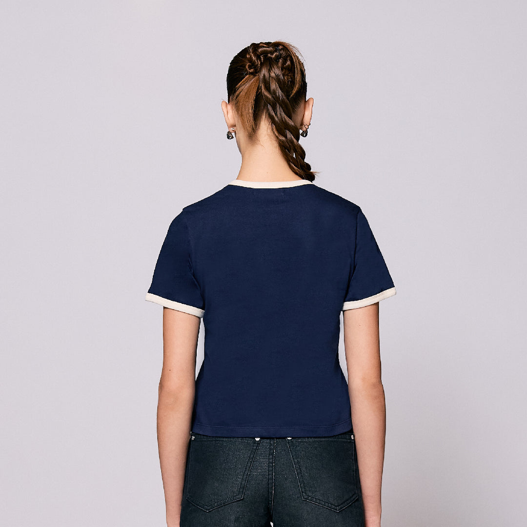 AlwaysWonder | 'A Digital Heartbeat' Navy Baby Tee