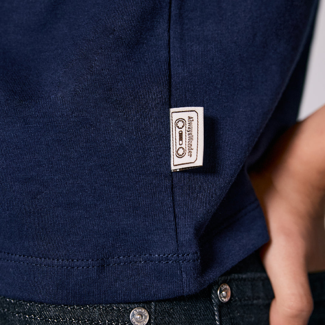 AlwaysWonder | 'A Digital Heartbeat' Navy Baby Tee