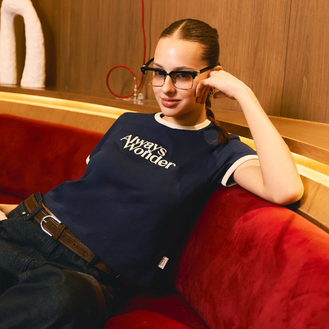 AlwaysWonder | 'A Digital Heartbeat' Navy Baby Tee