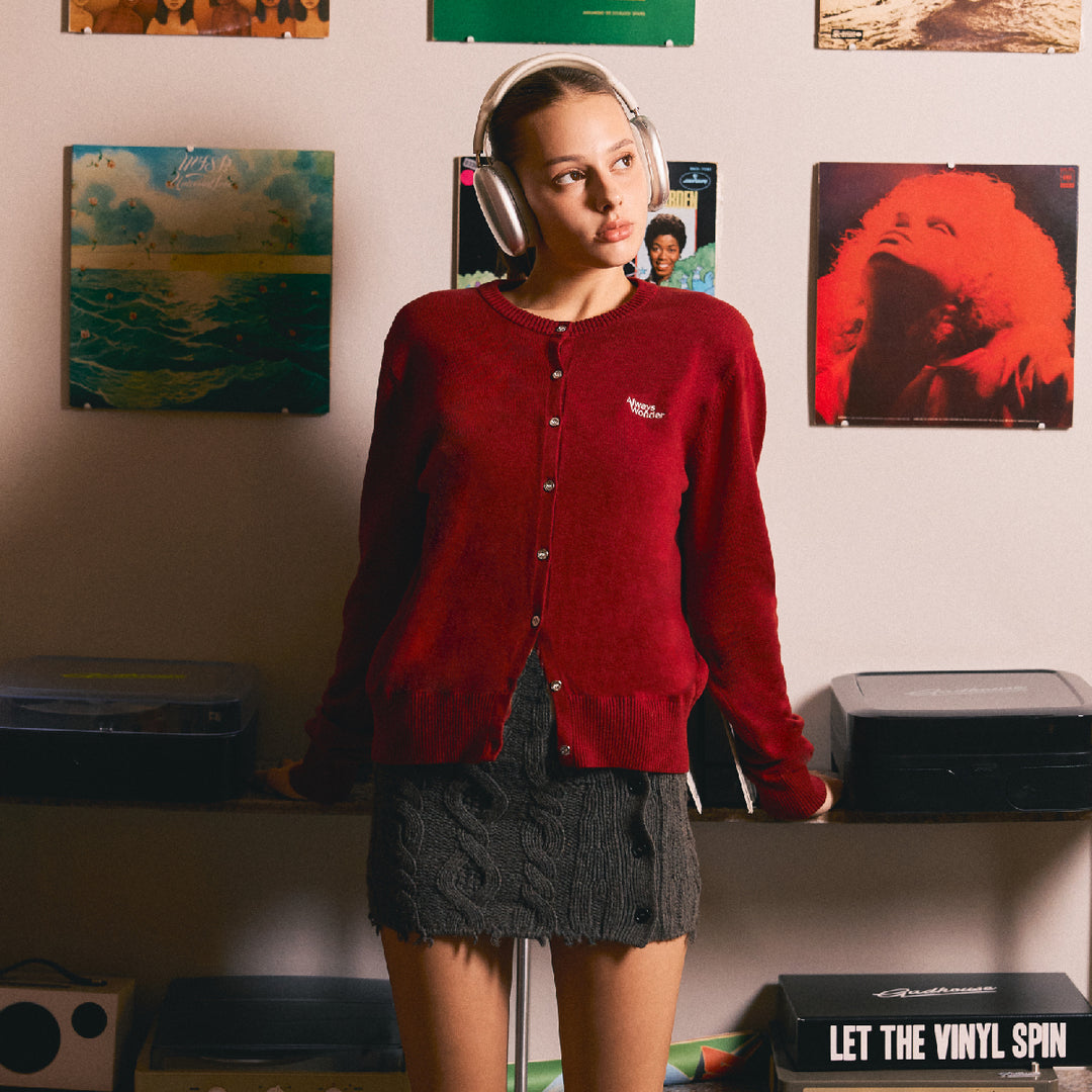 AlwaysWonder | 'A Digital Heartbeat' Rosewood Cardigan