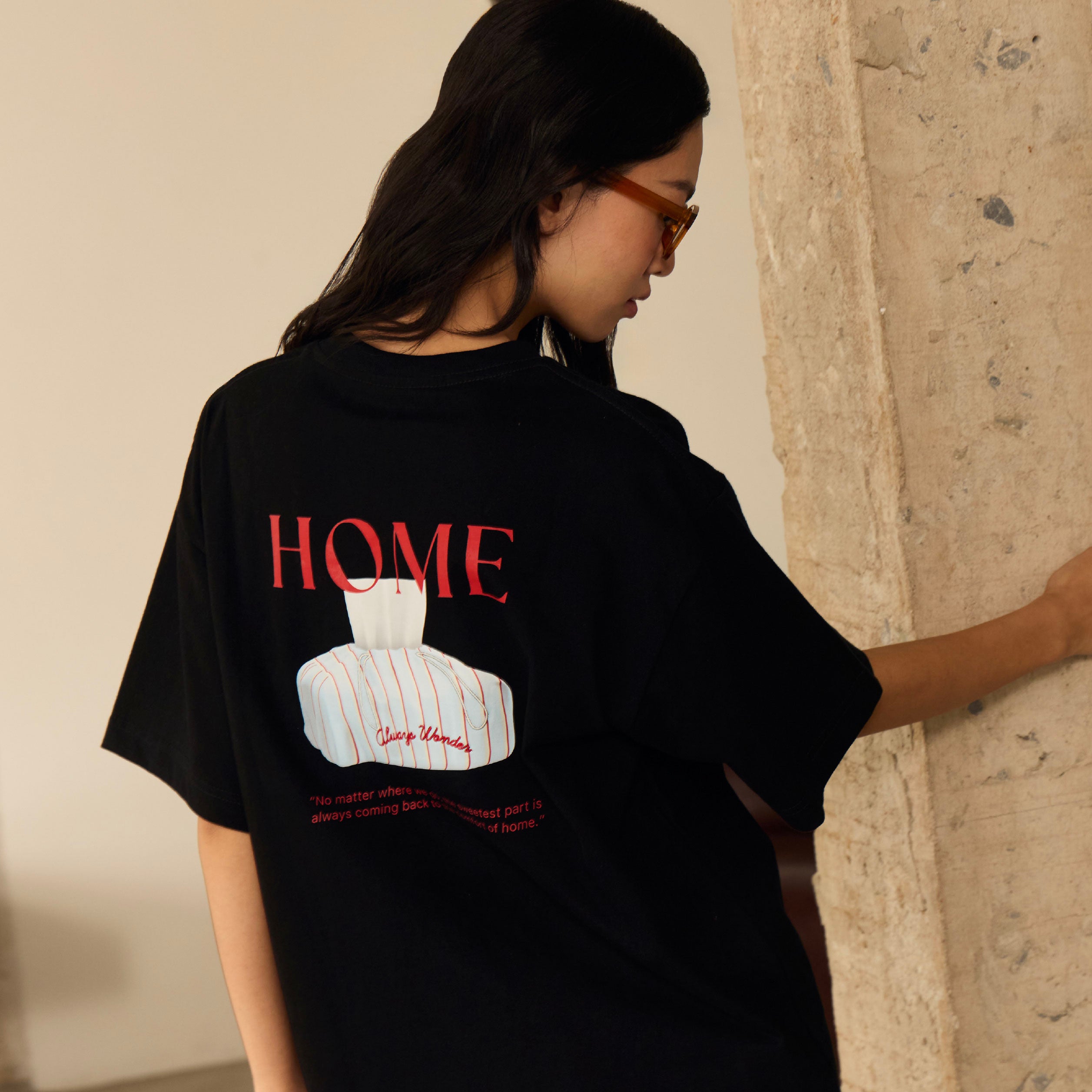 AlwaysWonder Tシャツ Homey Days Oversized Tee | Dark night – AlwaysWonder