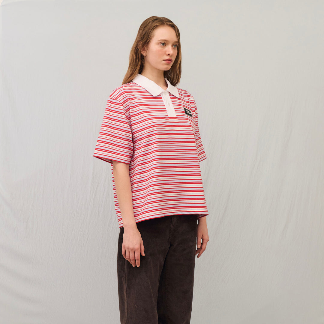 (Pre-order) Comfort Stripe Short-Sleeve polo | Cheery Sky