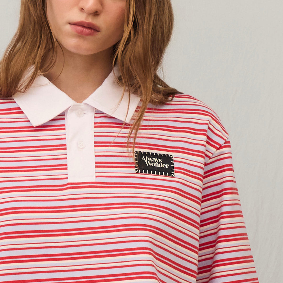(Pre-order) Comfort Stripe Short-Sleeve polo | Cheery Sky