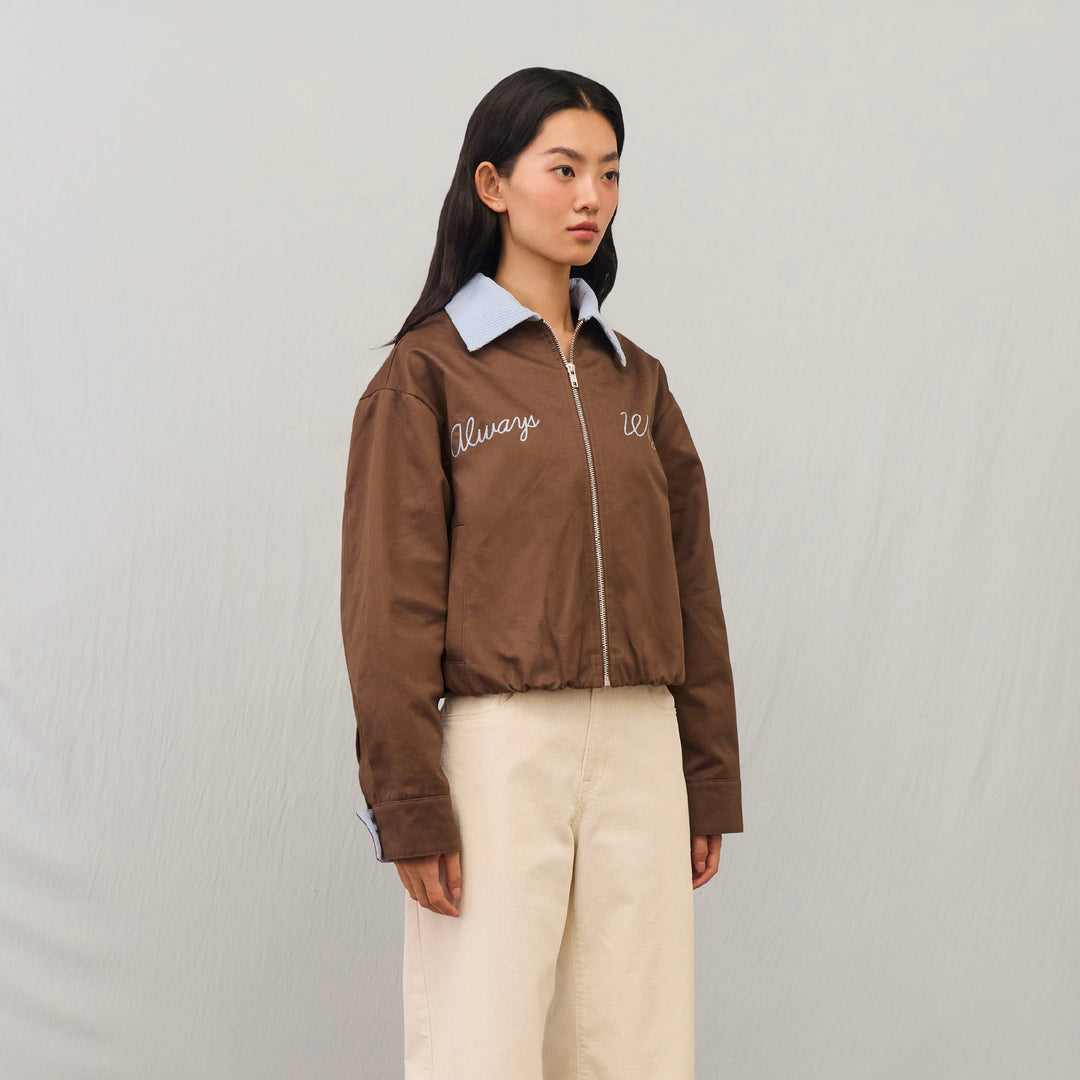 (Pre-order) Homey Zip-up Jacket | Warm Chestnut