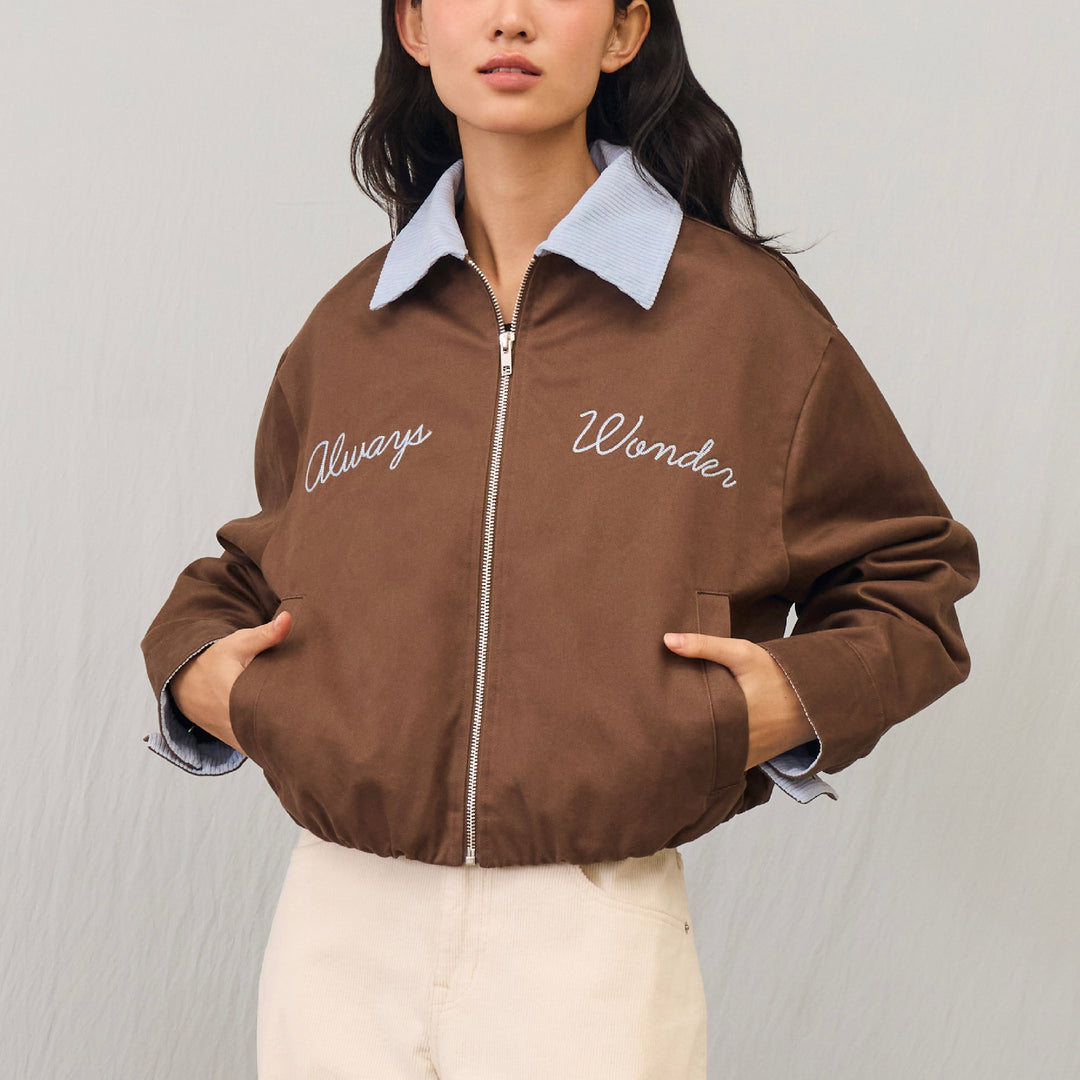 (Pre-order) Homey Zip-up Jacket | Warm Chestnut