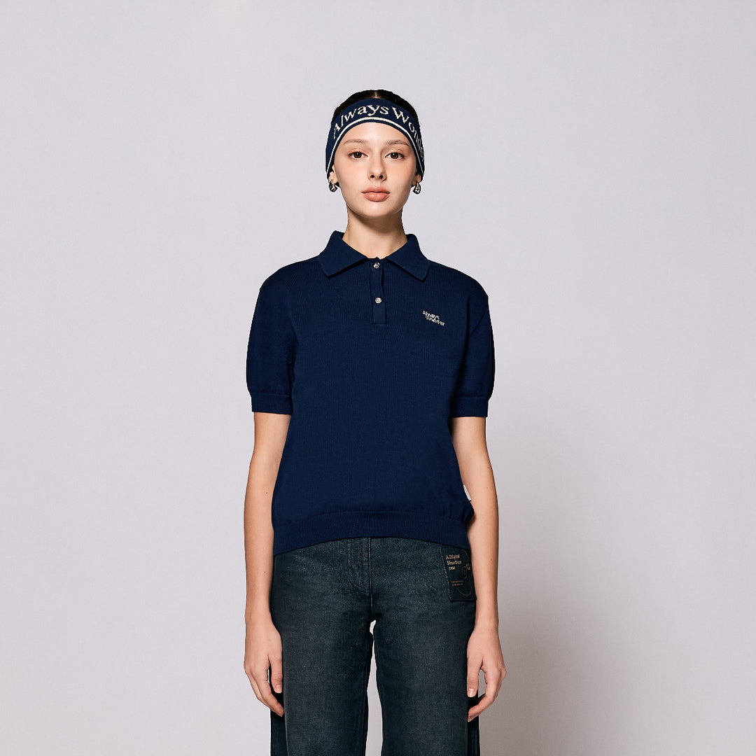 AlwaysWonder | 'A Digital Heartbeat'  Navy Polo Shirt