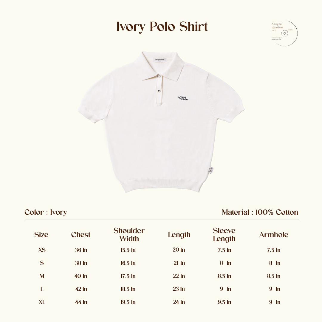 AlwaysWonder | 'A Digital Heartbeat'  Off-White Polo Shirt