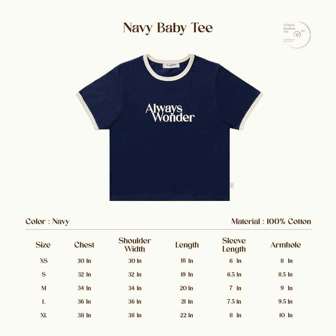 AlwaysWonder | 'A Digital Heartbeat' Navy Baby Tee