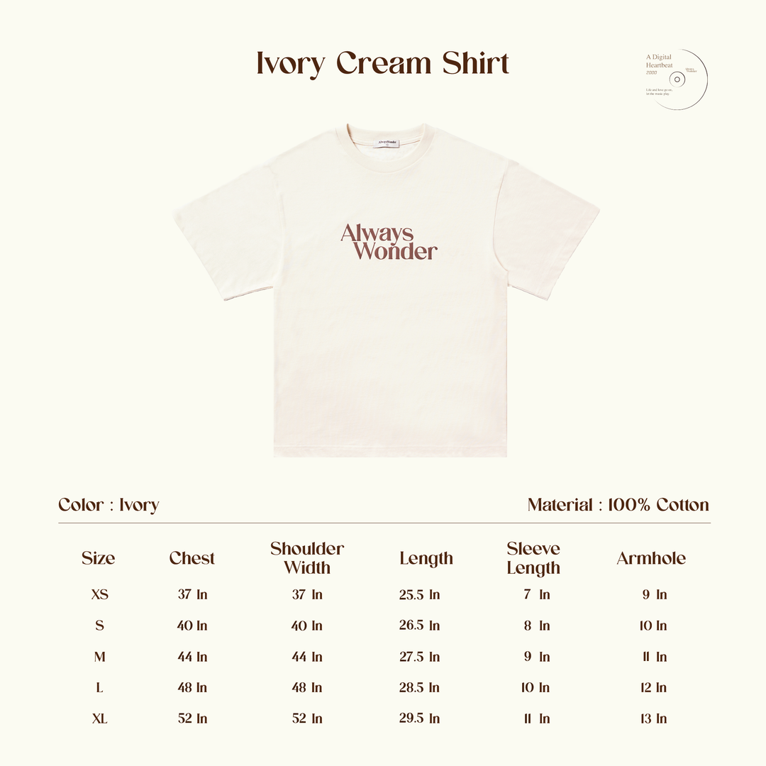 AlwaysWonder | 'A Digital Heartbeat' Cream T-Shirt
