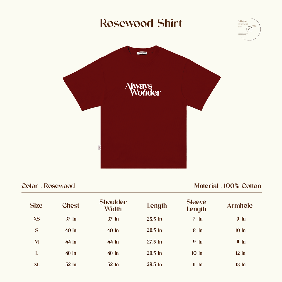 AlwaysWonder | 'A Digital Heartbeat' Rosewood T-Shirt AlwaysWonder | 'A Digital Heartbeat' Rosewood T-Shirt