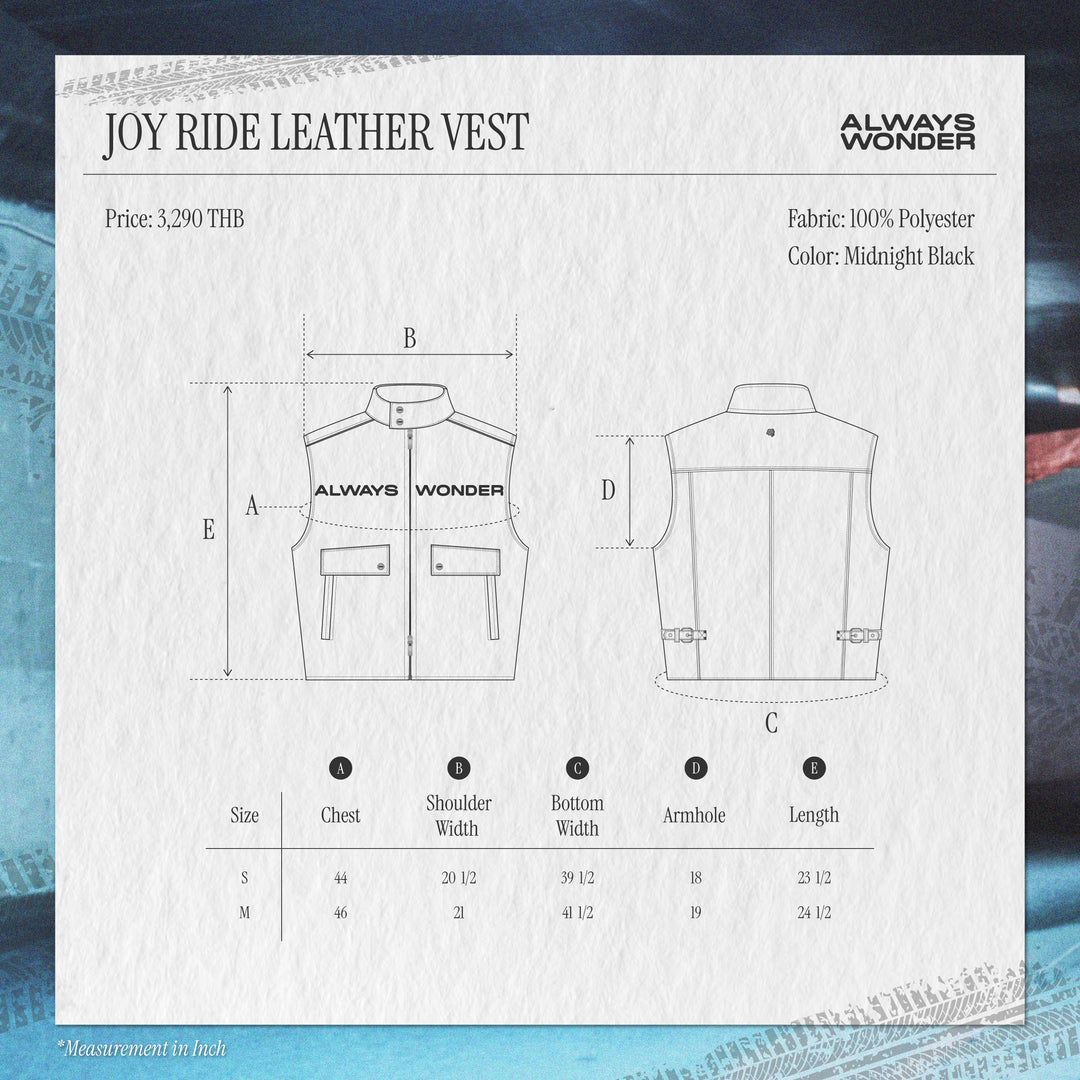 Joy Ride Leather Vest | Midnight Black