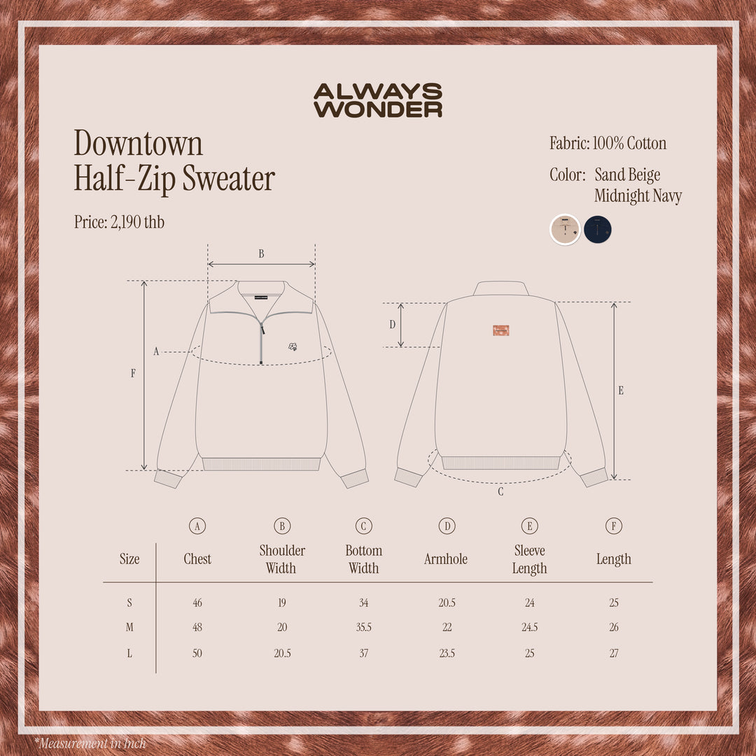 Downtown Half-Zip Sweater | Sand Beige