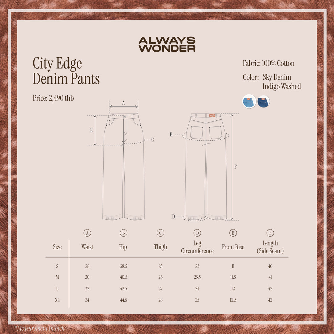 City Edge Denim Pants | Sky Denim