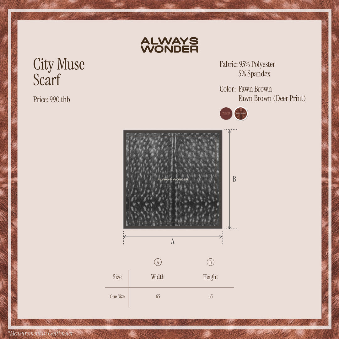 City Muse Scarf | Fawn Brown (Deer Print)
