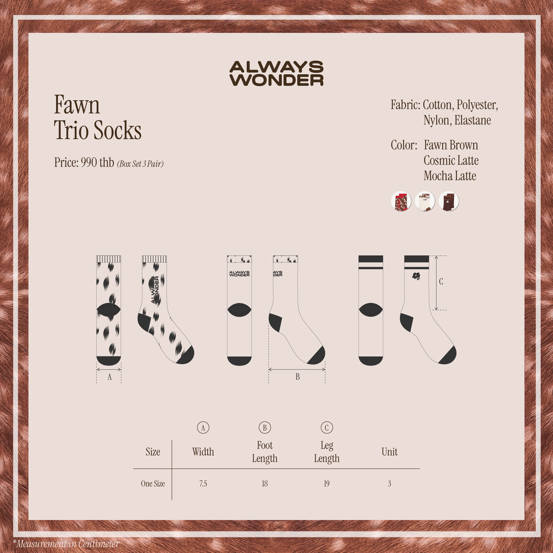 Fawn Trio Socks | Fawn Brown