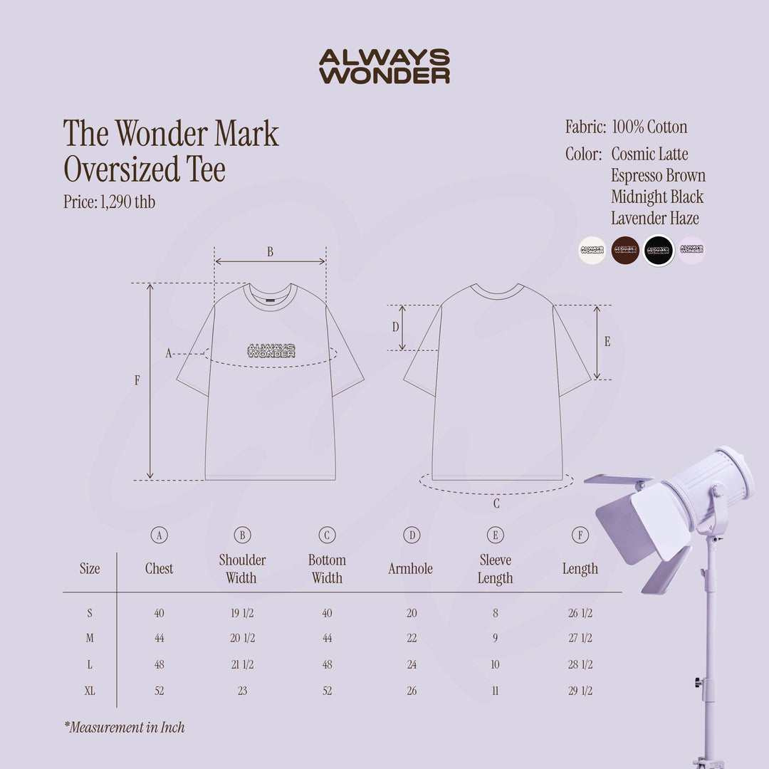 The Wonder Mark Oversized Tee | Midnight Black